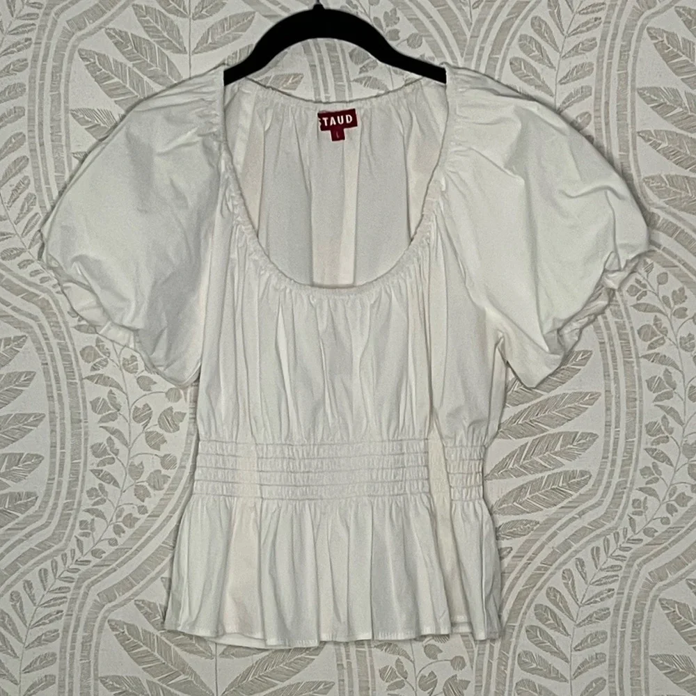 STAUD LUCIA Smocked Top EUC Size L - Picture 5 of 9